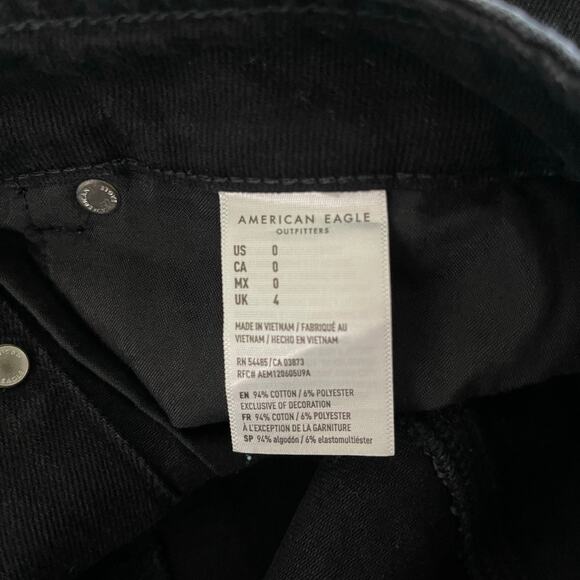 NEW American Eagle Hi-Rise A-line Denim Mini Skirt Button Front Black - Size 0 - Picture 5 of 5